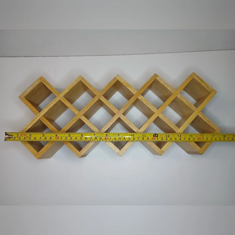 Vintage Wooden Multiple Cubby Display Shelf - 3 Rows Wooden Display Shelves